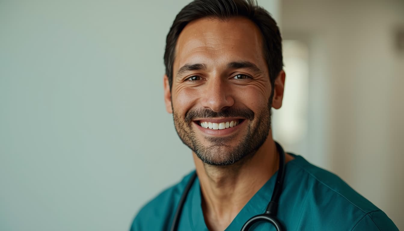 Compassionate healthcare provider with welcoming smile